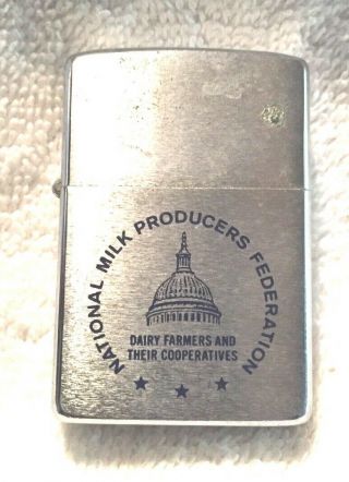 Vintage Tobacciana Zippo Lighters National Milk Producers Dairy Farmers Pa (1)