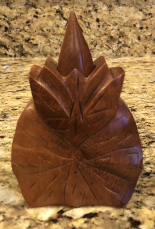 Vintage Hawaiian Hand Carved Monkey Pod Wood Mid Century Perfume Bottle Pat Apld