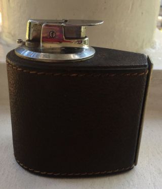 Ronson Butane Table Lighter W/mark Cross Leather Base