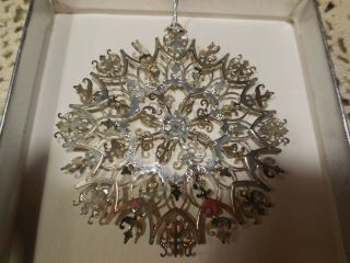 Baldwin Silver Plate Chantilly Ice Flower Ornament With Box And Tags