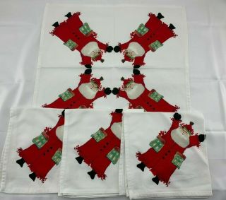 Vietri Old St Nick Cloth Table Napkin Towel Santa Claus Christmas Italy 19 "