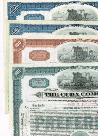Set 4 The Cuba Company,  1910 - 20s,  Vf