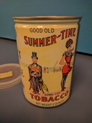Vintage Good Old Summer - Time Tobacco Tin - Deco Era Beach Scene On Can