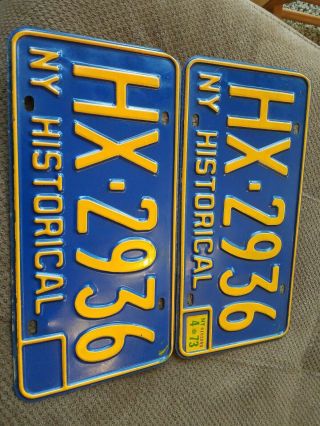Vintage Historical License Plates Ny 1966 1967 1968 1969 1970 1971 1972 1973