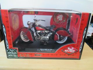 Vintage Guiloy 1948 Indian Chief Motorcycle 1/10th Scale Die Cast Model