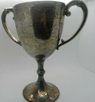 Early Victorian Silver Plated Ploughing Match Trophy Oct 3rd 1887 (bolsterstone)