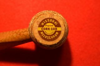 Vintage Missouri Meerschaum Diamond Shank Corn Cob Pipe Bent 5