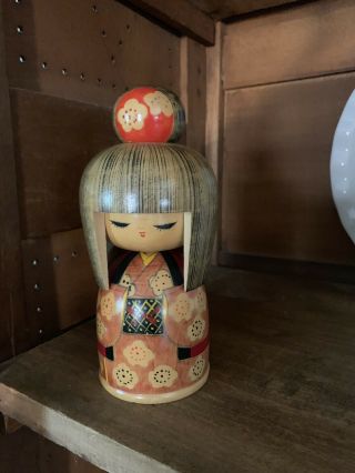 Vintage Japanese Kokeshi Doll Made In Japan 7”