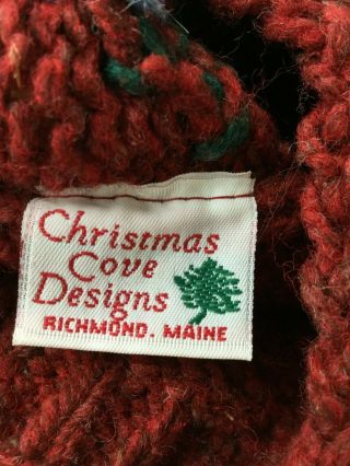 Christmas Cove Designs Stocking 100 Wool Knit Richmond Maine Chickadee Birds 5