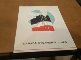 Canada Steamship Lines - S.  S.  Kingston Vintage Ocean Liner Dinner Menu C.  1940 