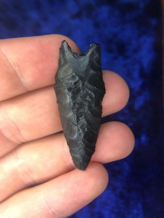 Black Obsidian Pinto Basin Arrowhead Fresno County,  California Indian Artifact