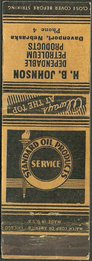 Very Old Gas Oil Standard Service Station Matchbook Cover Davenport,  Ne Nebraska