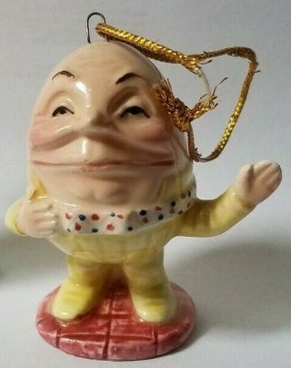 Humpty Dumpty From Alice In Wonderland Set Hard To Find Porcelain Ornament Cute