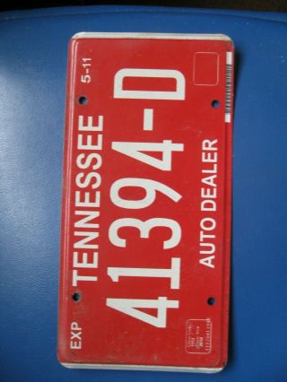 2010 - 2011 Tennessee Auto Dealer License Plate 41394 - D