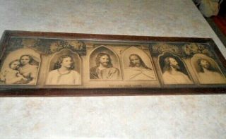 Antique Pictures Of Jesus From Bethlehem To Calvary Framed Glass 30.  5 " Long 10 "