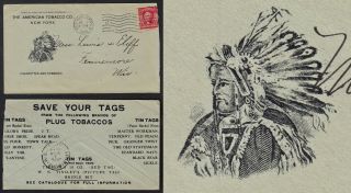1908 Adv Cover From The American Tobacco Co.  W/ Amer.  Indian Chief Illustration