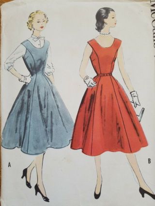 Mccall Uncut Vintage Sewing Dress Pattern Bust 33 50s 1950s Mccall 