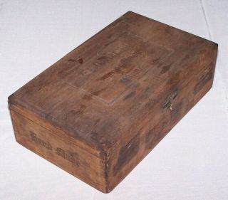 Rare Vintage El Queeno Wood Cigar Box Boite Nature/chisholm Or Duluth Minnesota