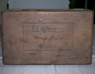 Rare Vintage El Queeno Wood Cigar Box Boite Nature/Chisholm or Duluth Minnesota 2