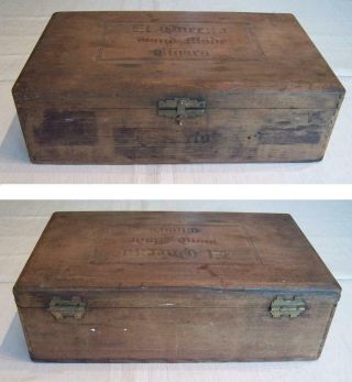 Rare Vintage El Queeno Wood Cigar Box Boite Nature/Chisholm or Duluth Minnesota 3