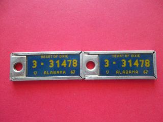 Matching 1967 Alabama Dav License Plate Key Return Tags