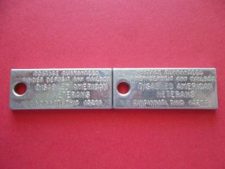 Matching 1967 Alabama DAV License Plate Key Return Tags 2