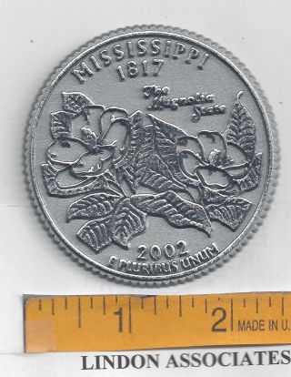 Mississippi Souvenir State Quarter Fridge Magnet