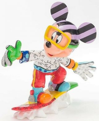 Disney Romero Britto Snowboarding Mickey Mouse Figurine 4046361