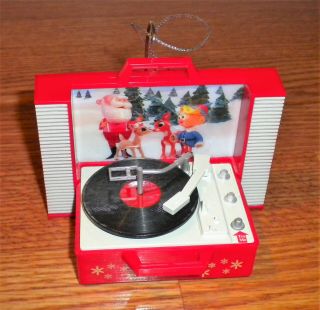 Rudolph The Red - Nosed Reindeer Record Player Christmas Ornament Musical 2012