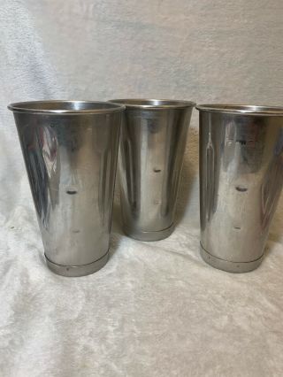 Vintage Stainless Steel Malted Milk Shop Shake Mixer Fountain Cups (set Of3)