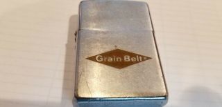 1969 Zippo Cigarette Lighter Grain Belt In Good Order Flint