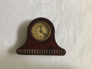 Miniature Bakerlite Dolls House Mantle Clock/tape Measure
