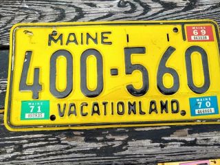 Maine 1969 License Plate Vacation Land 400 - 560