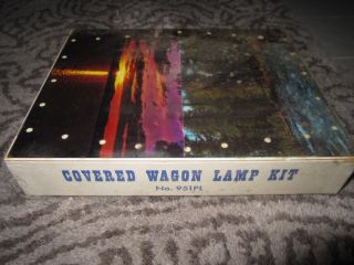 Nos Covered Wagon Lamp Kit No.  951pl,  Sunset & Fishing Scenes Western Style