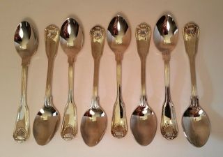 Set Of 8 English Shell By Towle Supreme Cutlery Japan Teaspoons 6 1/4 "