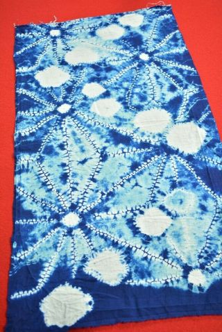 Yb64/40vintage Japanese Fabric Cotton Antique Boro Patch Indigo Blue Shibori 24 "