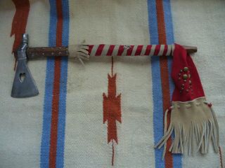 VINTAGE NATIVE AMERICAN INDIAN CEREMONIAL TOMAHAWK PIPE 7