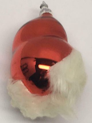 Vintage De Carlini Santa Christmas Ornaments Blown Italy Glass Santa Heads 4