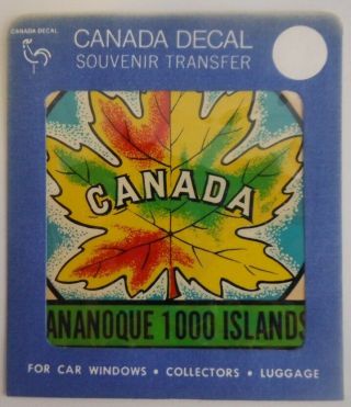 Vintage Gananoque 1000 Islands Canada Decal -