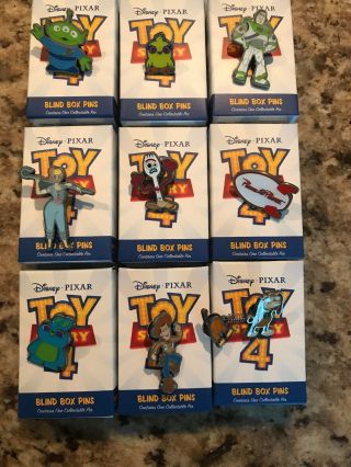 Disney Pixar Toy Story 4 Loungefly Pin Set Of 9 Blind Box Compete Set