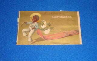 Vintage Black Americana Trade Card Jas.  S.  Kirk & Son Soap Makers Chicago