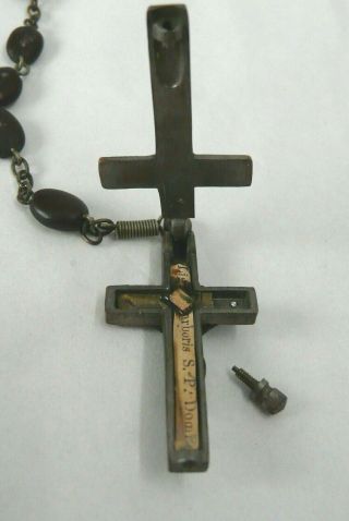Antique Relic Cross Pendant With Relic From Domenicani Sabina Roma Rosary Beads