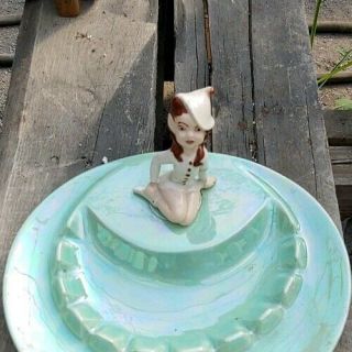 Vintage late 1960 ' s Holland Mold Elf Ceramic Ashtray 5
