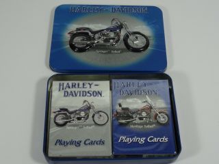Harley - Davidson Springer Softail Playing Cards Collectible Tin 2001 5