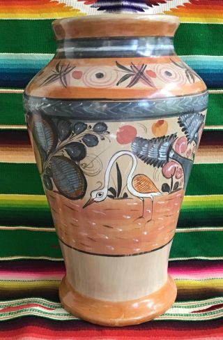 Tlaquepaque - Tonala,  Jalisco Mexican Pottery Vase 11” Tall