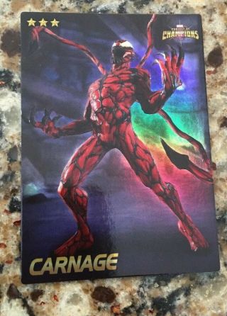 3 - Foil Arcade Game Cards Marvel Contest Of Champions @ Dave & Busters Carnage,  2 2