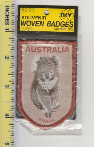 Vintage Australia Koala Bear Souvenir Tourist Travel Patch In Package
