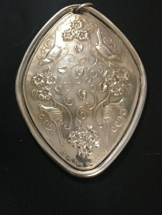 1974 " 4 Calling Birds " Towel Sterling Silver Christmas Ornament