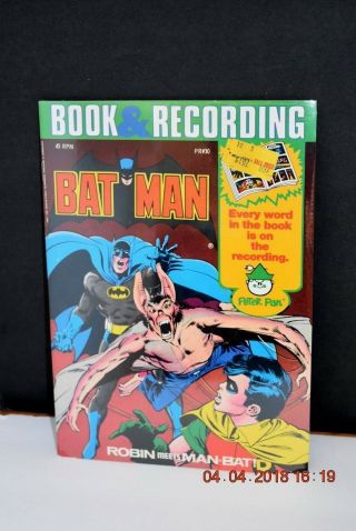 Vintage 1976 Batman Book Record Nos Dc Comics Robin