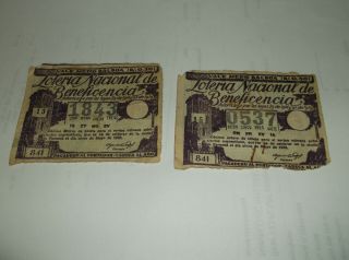 Rare 1935,  2,  Lottery Tickets Panama Loteria Nacional De Beneficencia,  B/.  0.  50
